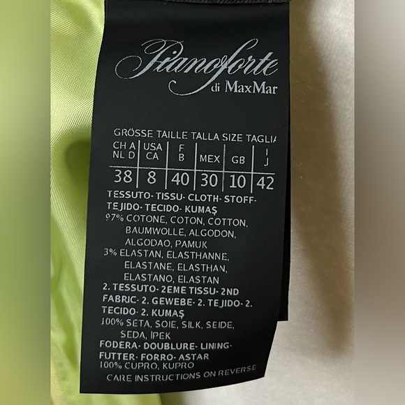 Intend Pianoforte di MaxMara Green Floral Dress - Italian Made, Sz 8 - Picture 7 of 9